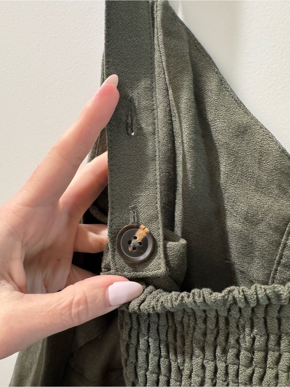 wild fable Olive Green Button-Front Wide-Leg Jumpsuit - Picture 4 of 5